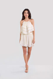 White Chiffon and Lace Set