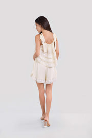 White Chiffon and Lace Set