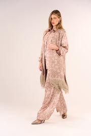 Long gillet with lurex fringes