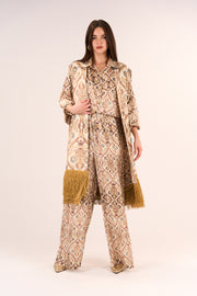 Long Gillet with lurex fringes