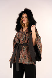 Poncho with fur-hood