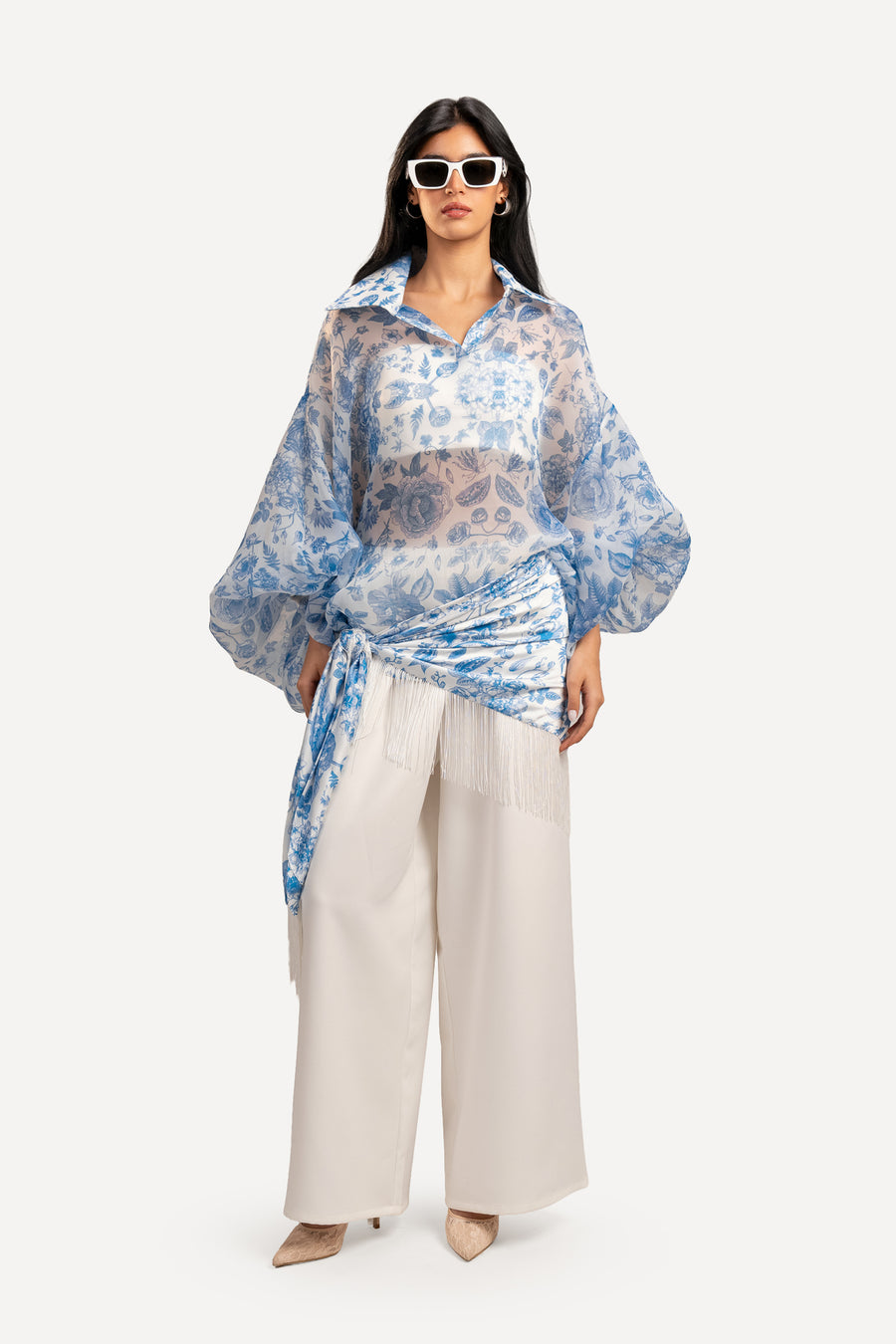 Blue Organza Top
