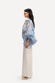 Blue Organza Top