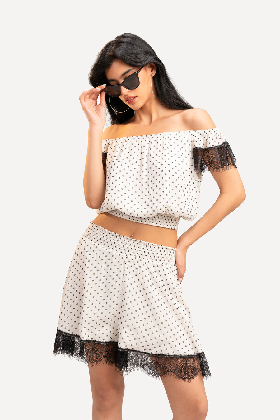 White Polka Dots set