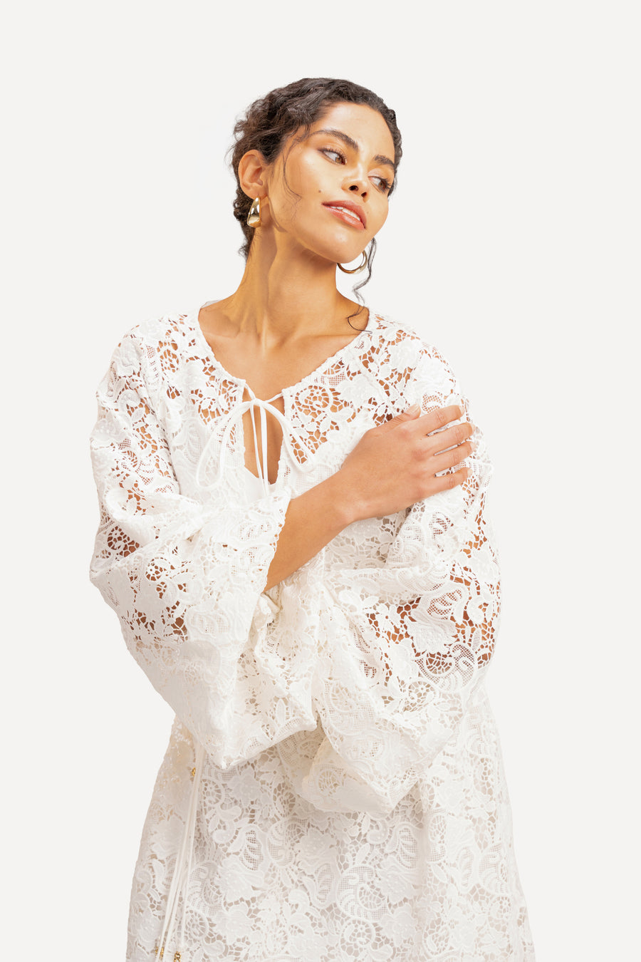 White Guipure Dress
