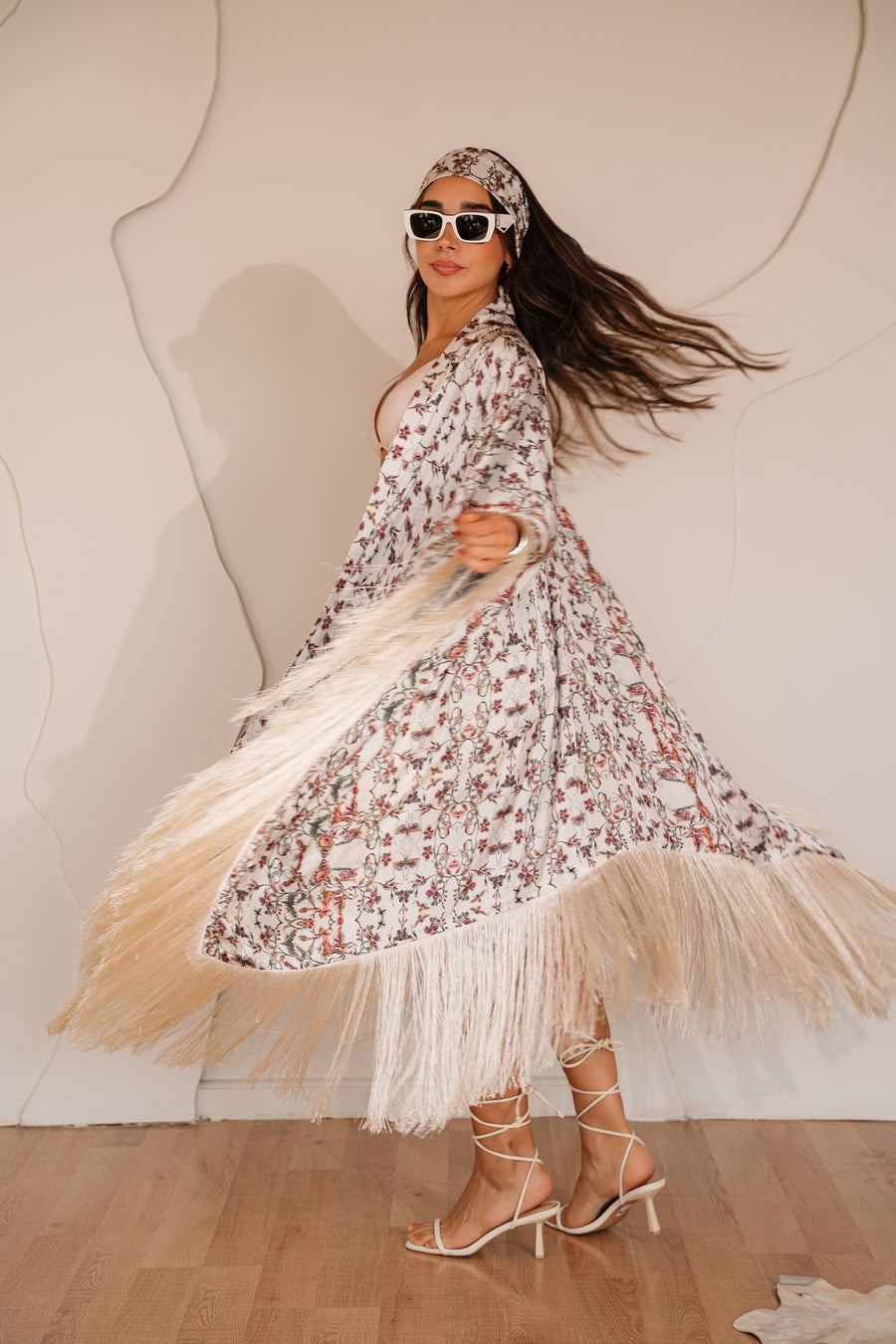 FLORAL PRINT PONCHO