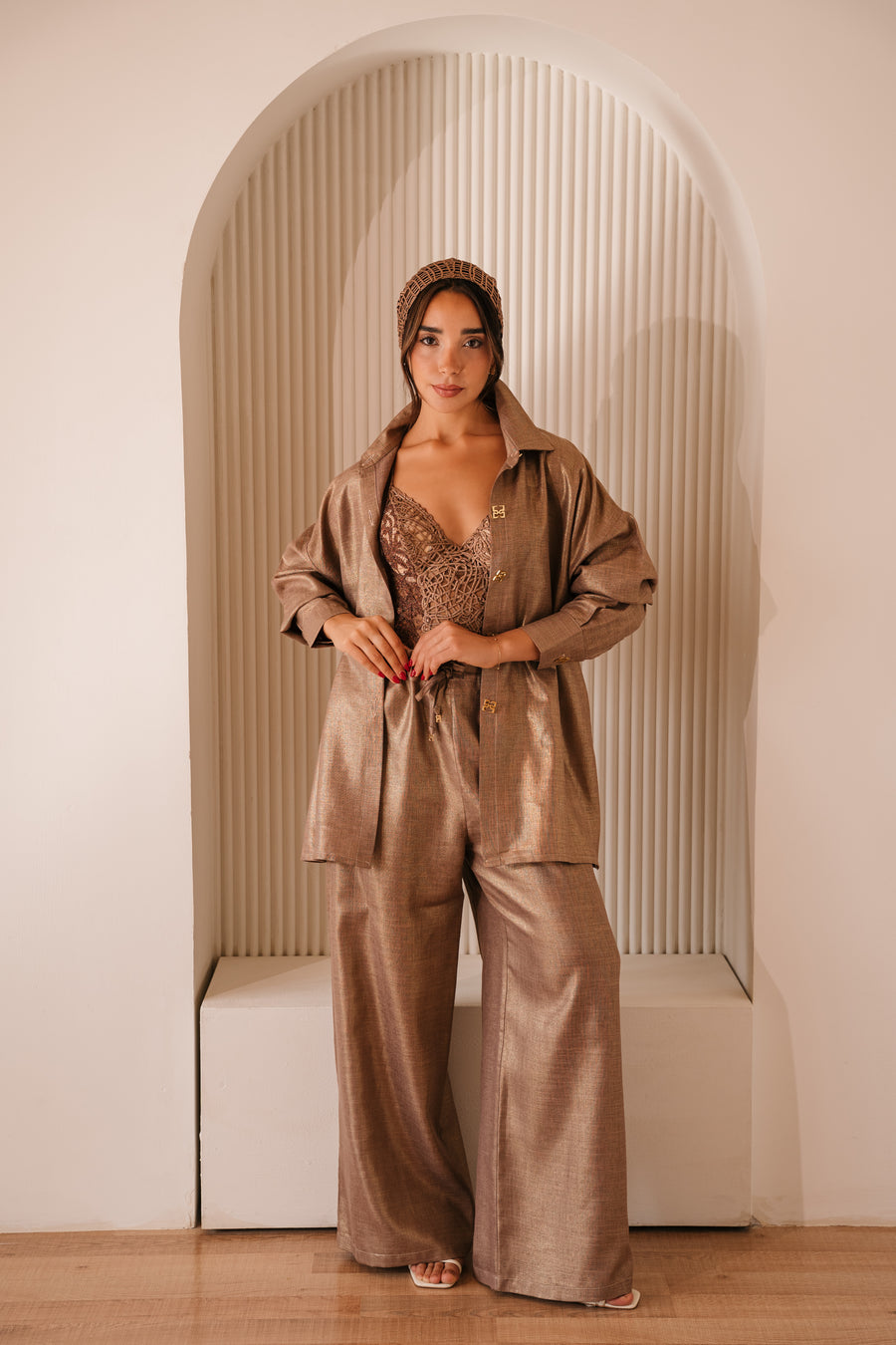 DUSTY GOLD LINEN PANTS