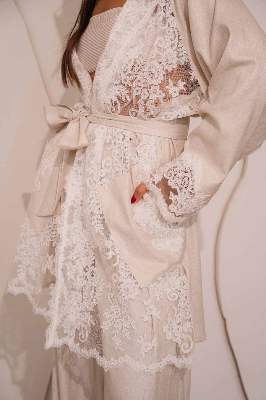 CREAM LACE CARDIGAN
