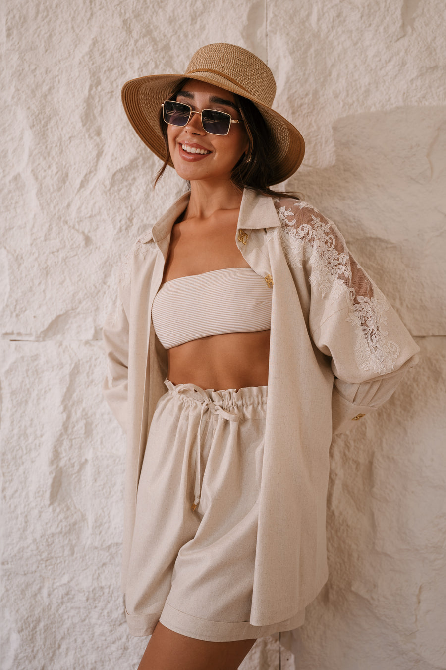 CREAM LACE SHIRT