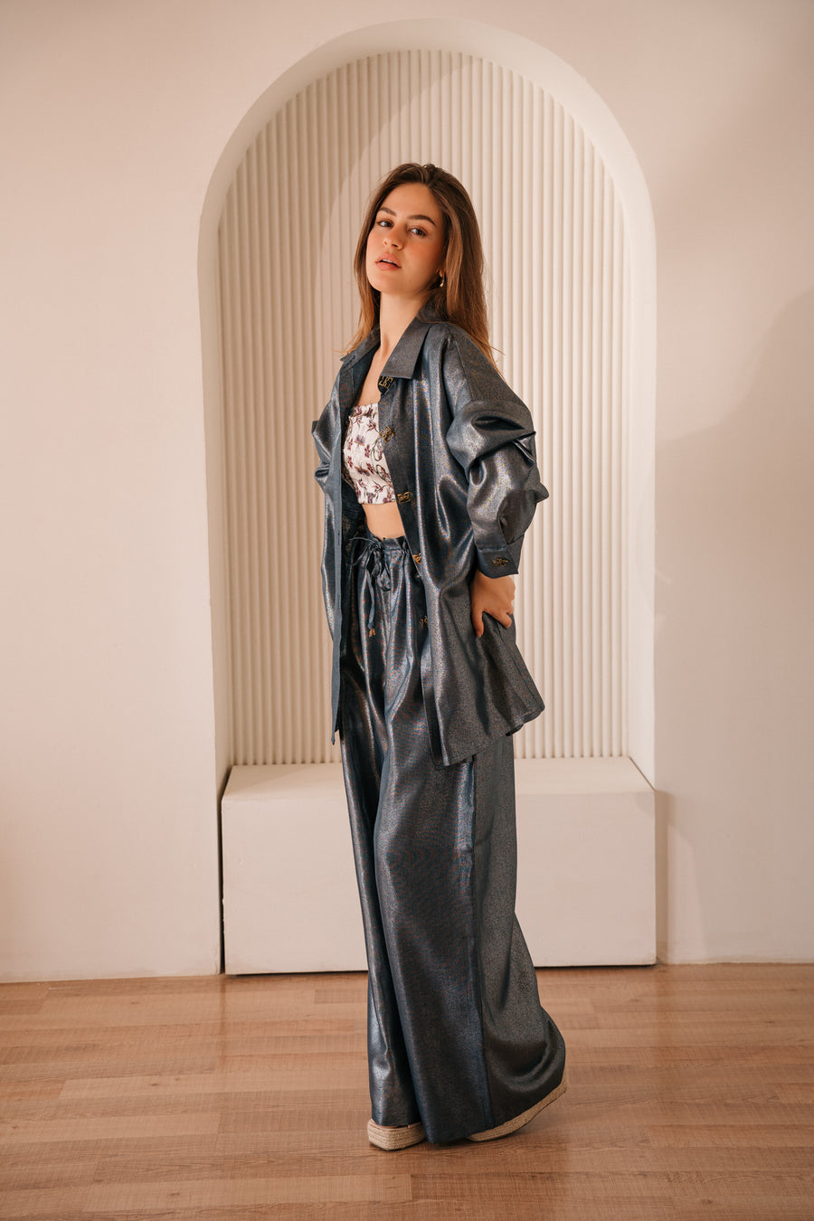 BLUE LINEN PANTS